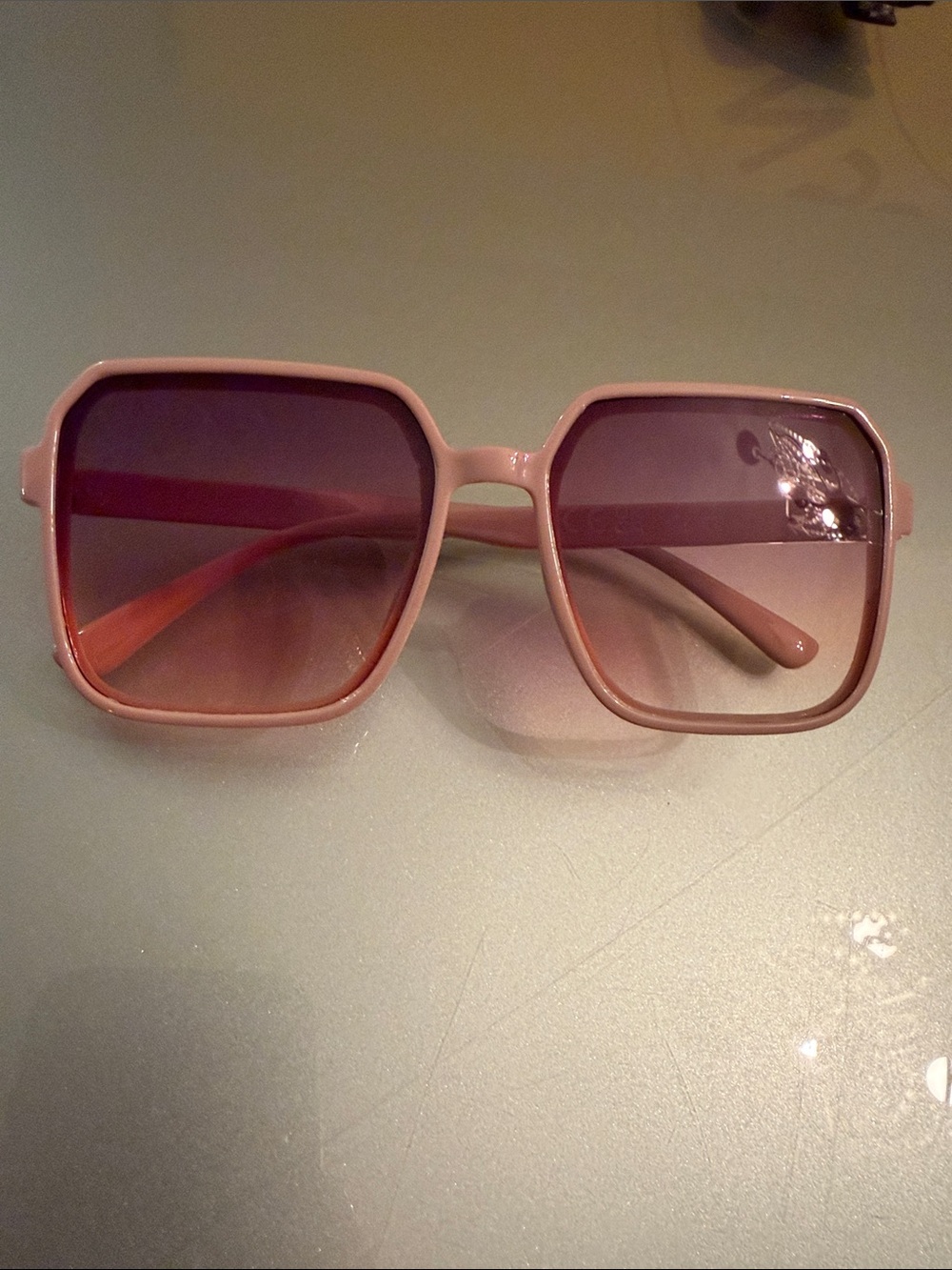 Pink Square-Frame Women's Sunglasses - Picture 5 of 6